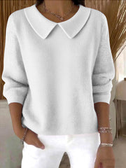 women's loose solid color long-sleeve top, view 5 - MRSLM