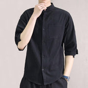 cotton and linen men's shirt, view 3 - MRSLM