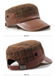 flat-top men's sheepskin newsboy cap, view 3 - MRSLM