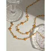 Paper clip love heart necklace, gold plated, view 5 - MRSLM