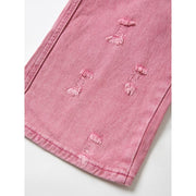 pink high waist wide leg jeans, view 8 - MRSLM