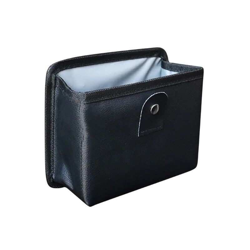 leather car trash bag with organizer, view 5 - MRSLM
