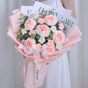 knitted wool flower bouquet, view 2 - MRSLM
