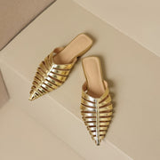 sheepskin pointed toe slippers, view 24 - MRSLM