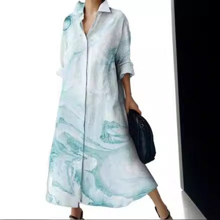 women's loose printed dress, view 3 - MRSLM