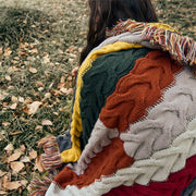 Elegant wool blend blanket with tassel edges, view 5 - MRSLM