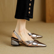 leather pointed toe sandals, view 17 - MRSLM