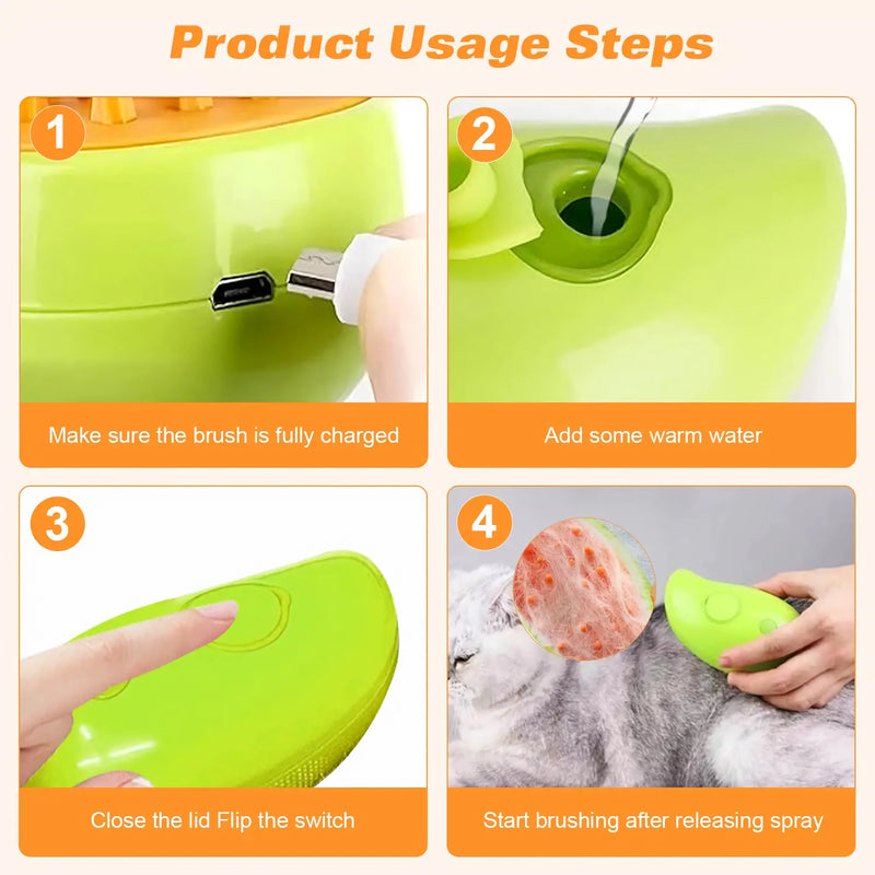 electric spray pet grooming brush, view 8 - MRSLM