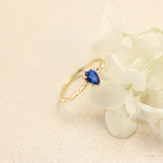 water drop zircon sterling silver ring, view 5 - MRSLM