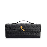 woven leather crossbody clutch bag, view 16 - MRSLM