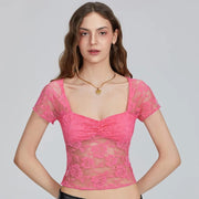 floral lace corset shirt, view 6 - MRSLM
