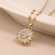 sunflower chain necklace, view 3 - MRSLM
