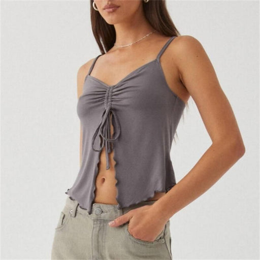 Sleeveless crop top with side bandage - MRSLM
