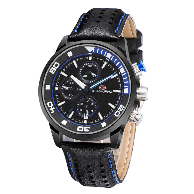 men's three-eye sports quartz watch, view 5 - MRSLM