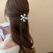 gold floral metal hair claw, view 8 - MRSLM