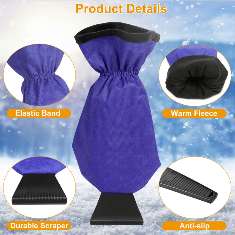 Ice scraper mitt with fleece-lined waterproof glove, view 4 - MRSLM