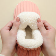 Striped plush couples house slippers, view 8 - MRSLM
