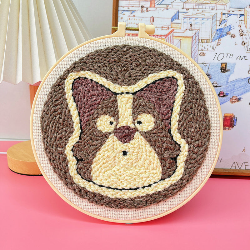 punch needle embroidery kit dog pattern, view 3 - MRSLM