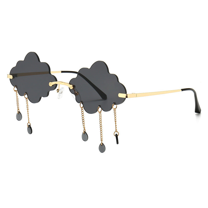 Rimless Sunglasses Women Cloud Shape