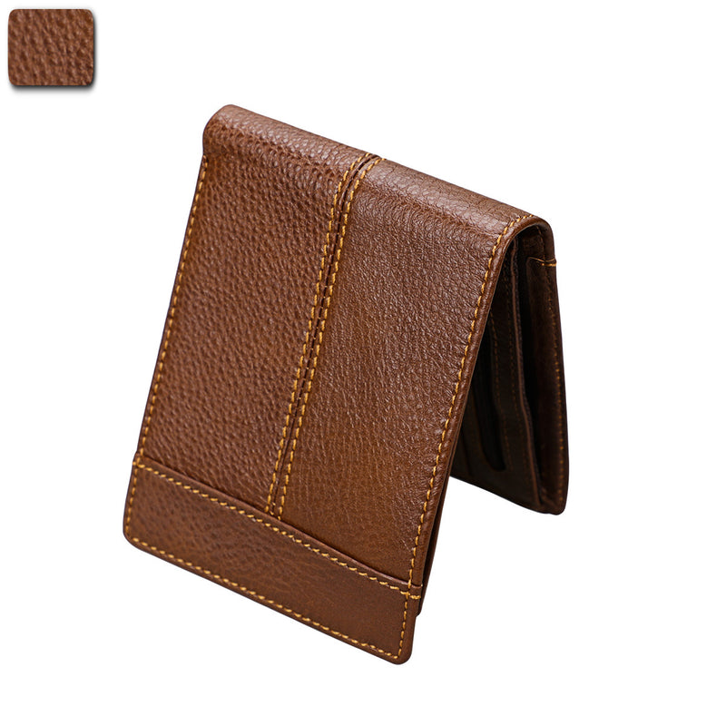 crazy horse leather short wallet, view 6 - MRSLM