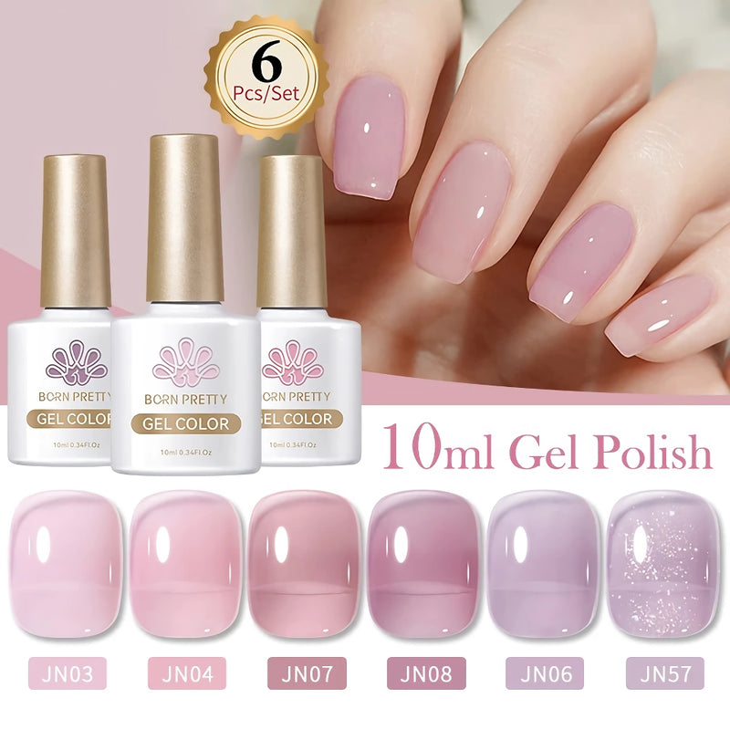 jelly gel nail polish set 6 colors, view 3 - MRSLM
