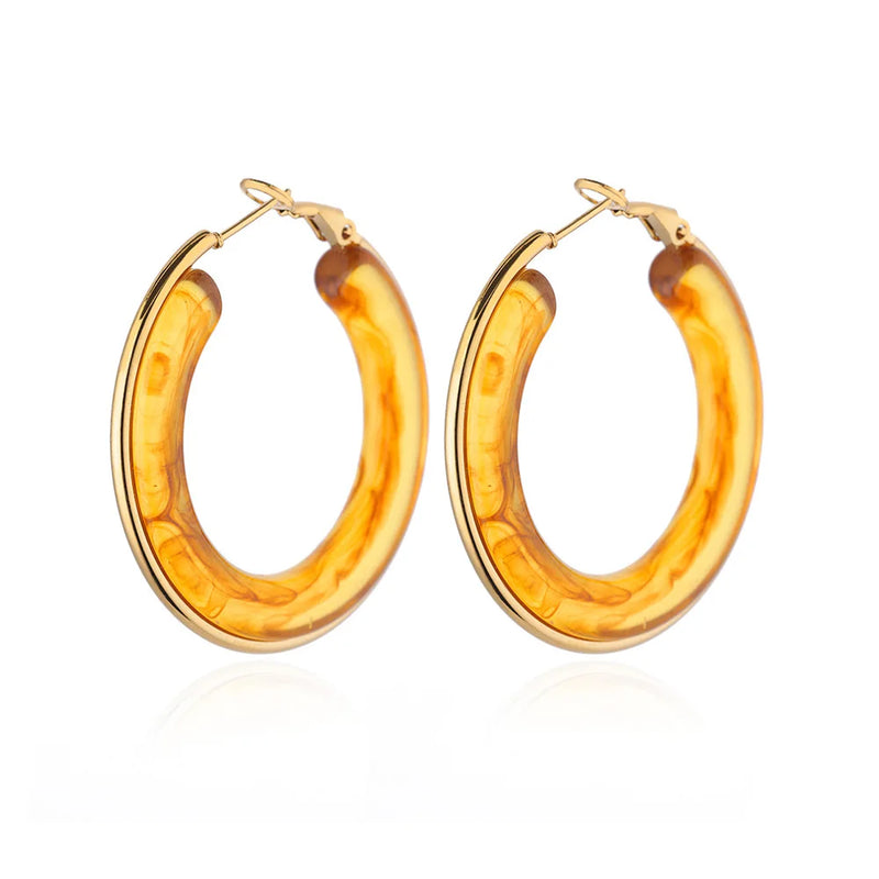 Acrylic gradient hoop earrings for women, view 2 - MRSLM