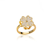 heart and clover adjustable women's ring, view 3 - MRSLM