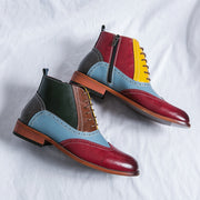 men's mixed colors leather boots, view 6 - MRSLM