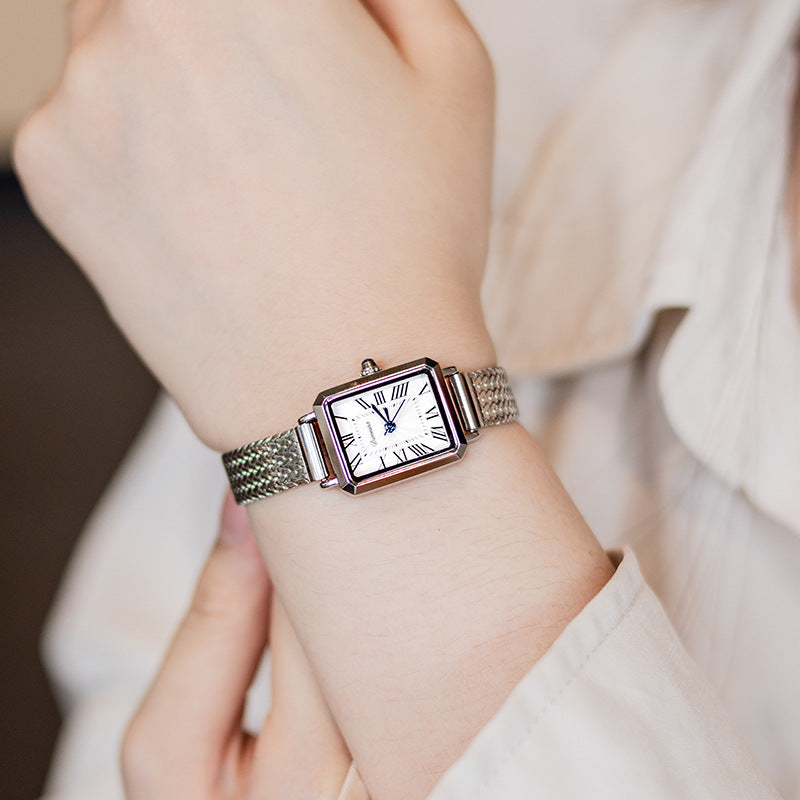 Women's rectangular Milan mesh belt watch, view 2 - MRSLM