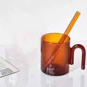 heat resistant glass mug with colorful handle, view 2 - MRSLM