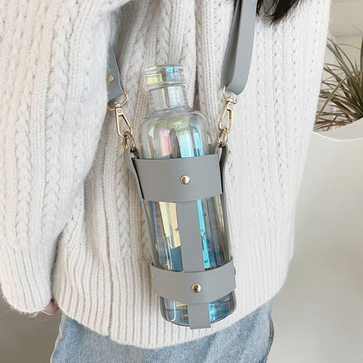 500ml glass water bottle with pu holder - MRSLM