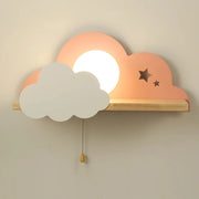cloud and moon wall lamp with pull switch - MRSLM
