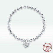 silver charm bead bracelet unisex, view 5 - MRSLM