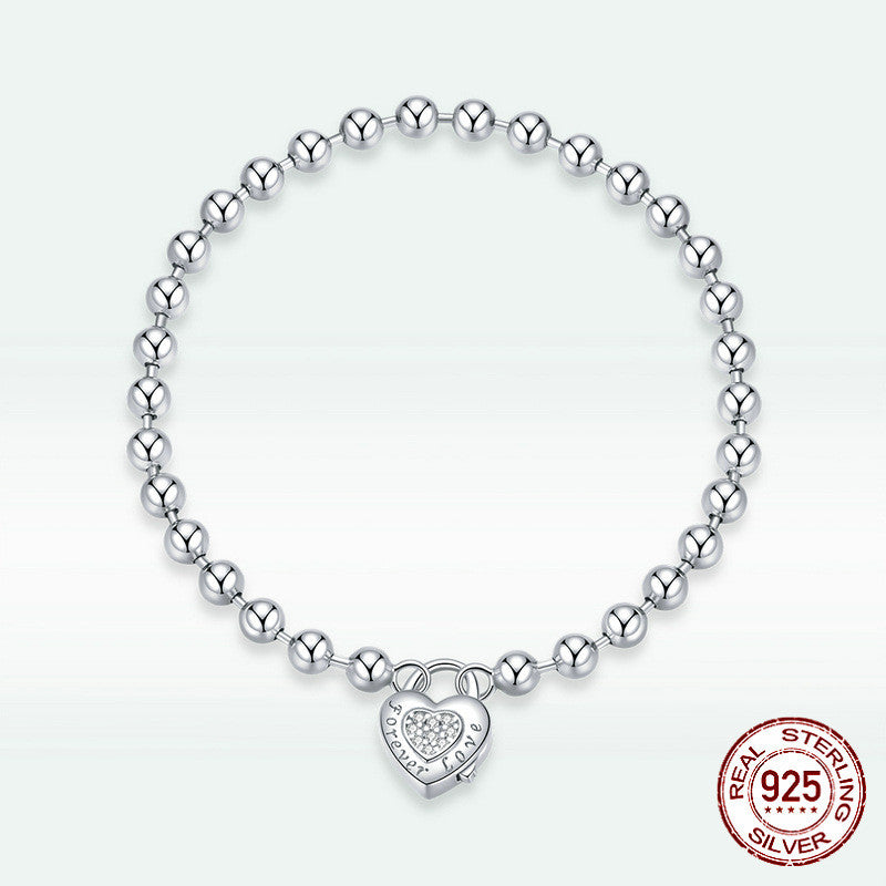 silver charm bead bracelet unisex, view 5 - MRSLM