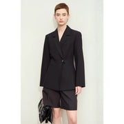 notched embroidery blazer, view 3 - MRSLM