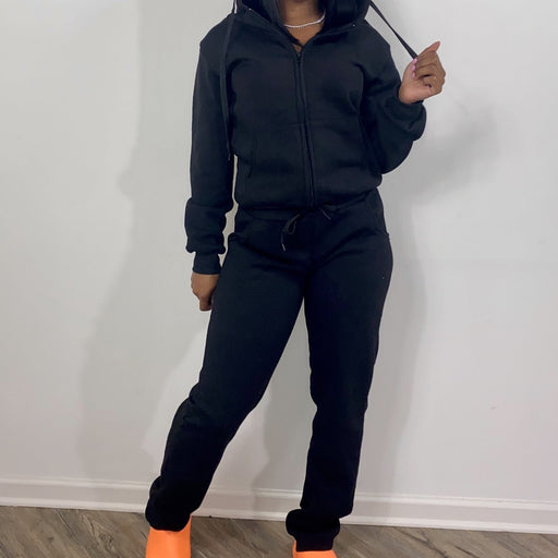 women's fleece pullover and straight pants sports set - MRSLM