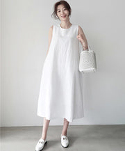 cotton sleeveless swing dress, view 3 - MRSLM