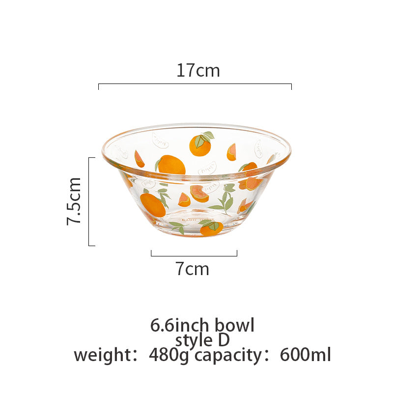 transparent glass salad fruit bowl, view 9 - MRSLM