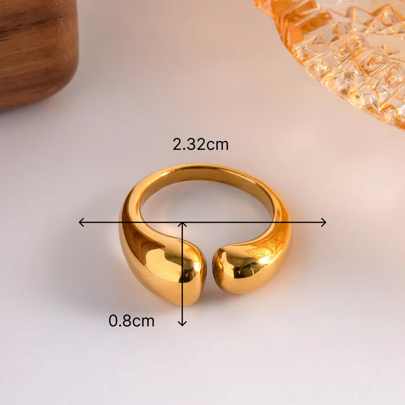 high polished gold plated chunky adjustable ring, view 7 - MRSLM