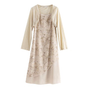 floral A-line midi dress with lace details, view 5 - MRSLM
