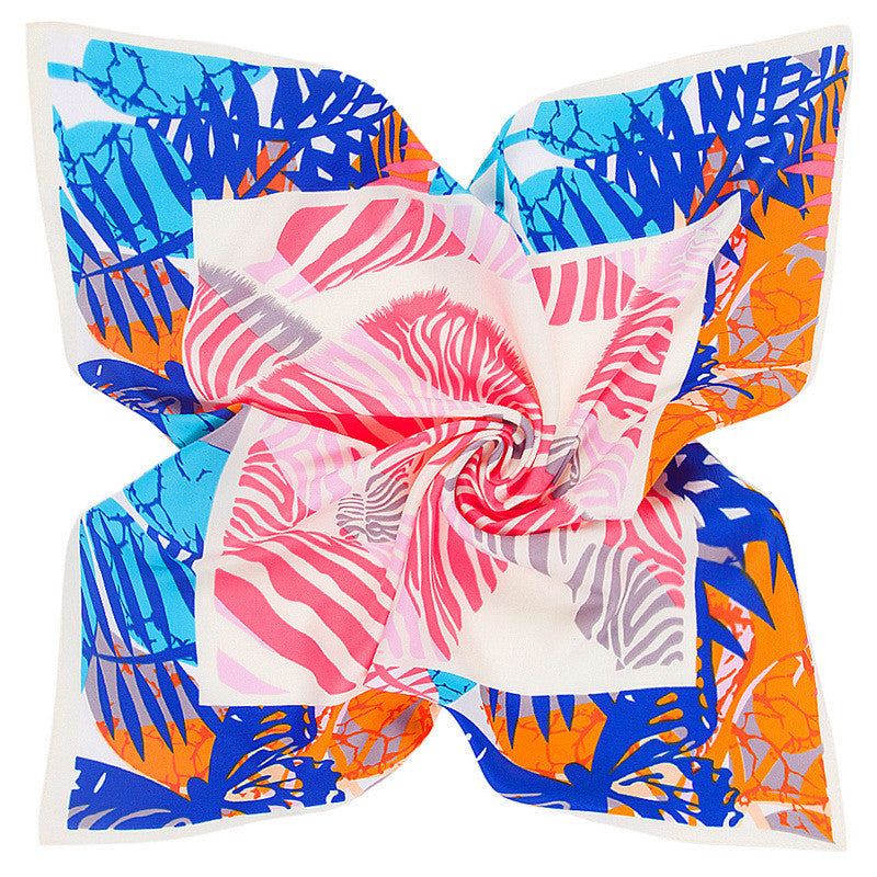 spring leaves silk blend scarf, view 7 - MRSLM
