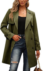 women's double-breasted trench coat, view 7 - MRSLM