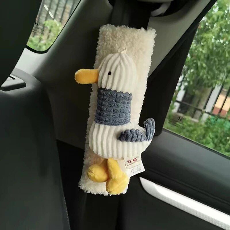 plush rabbit car seat belt cover, view 3 - MRSLM