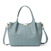 crocodile pattern leather handbag, view 2 - MRSLM