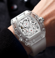 transparent barrel skeleton automatic watch - MRSLM