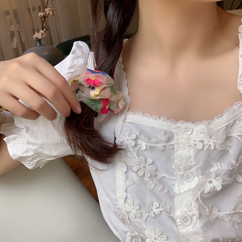embroidery daisy elastic hair bands, view 20 - MRSLM