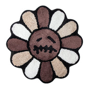 retro rainbow smiling face tufted rug, view 2 - MRSLM