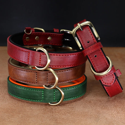 soft padded pu leather dog collar - MRSLM