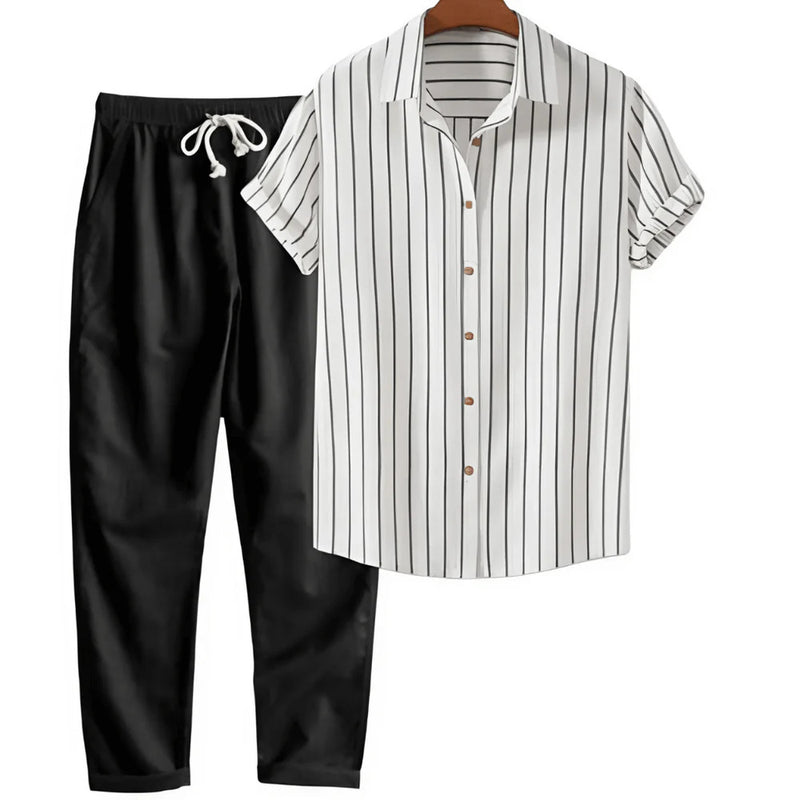 men's printed shirt and trousers set, view 5 - MRSLM