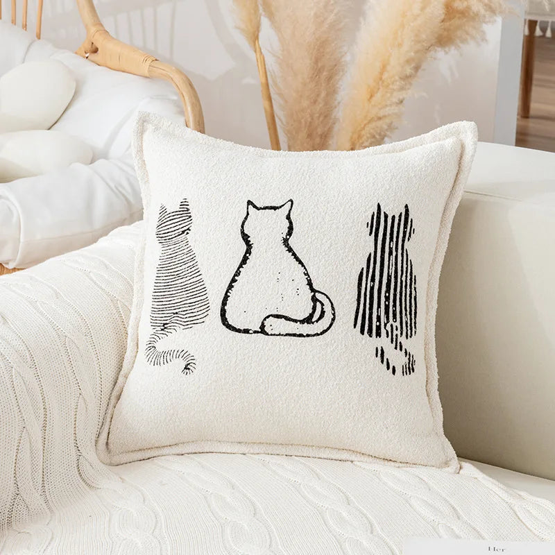 cat print cushion cover, view 10 - MRSLM